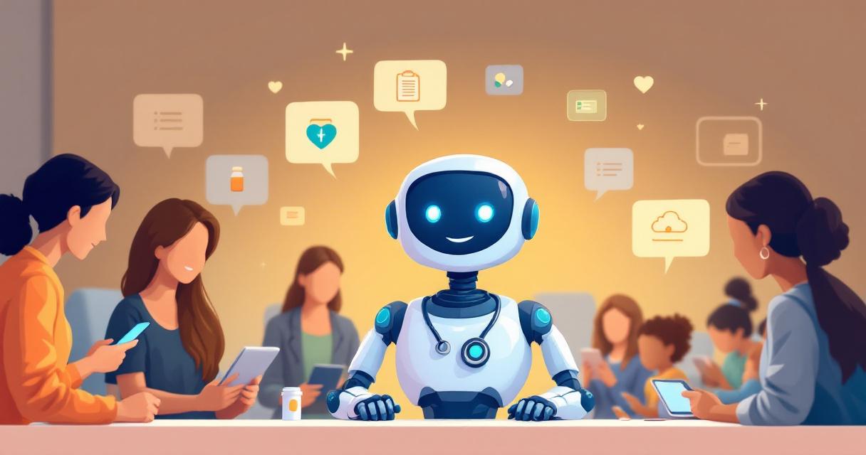 Friendly AI health chatbot illustration