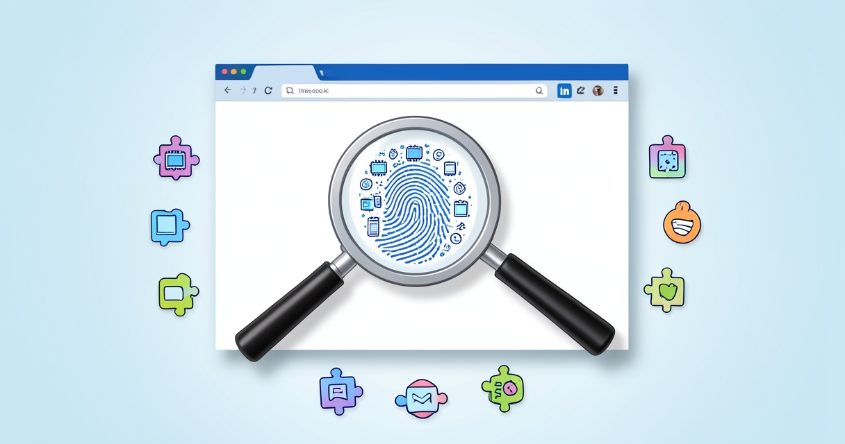 Illustration: browser scanning extensions and device telemetry