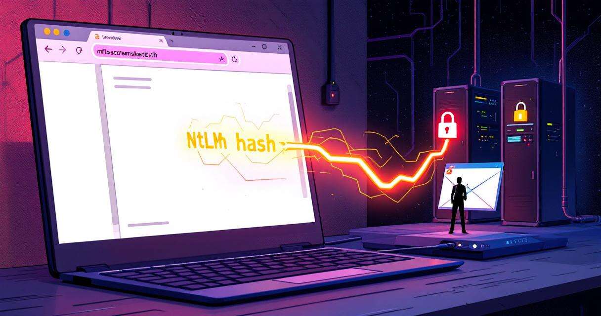 Illustration showing Snipping Tool and NTLM hash exfiltration