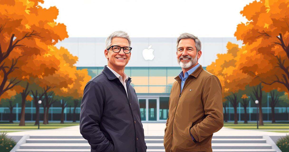 Tim Cook and John Ternus at Apple Park
