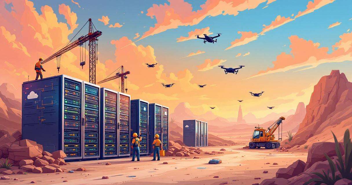 Damaged data center being repaired after drone strikes