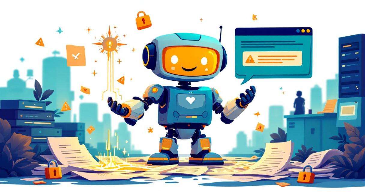 Illustration of AI assistant leaking corporate documents