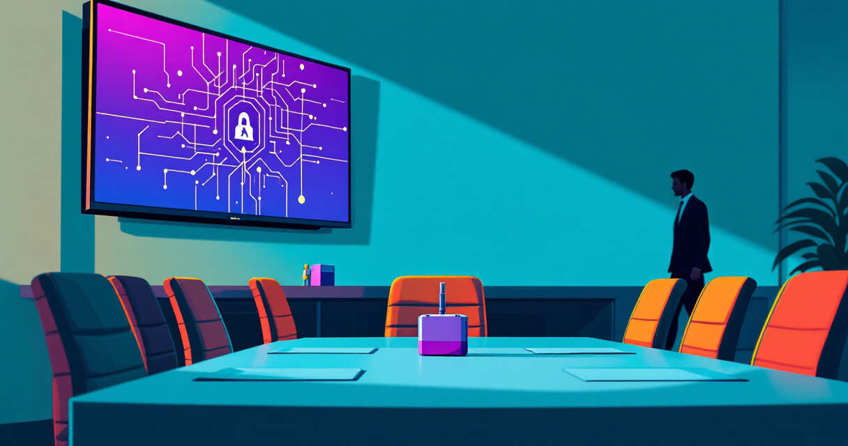 hidden USB audio recorder behind a TV in conference room