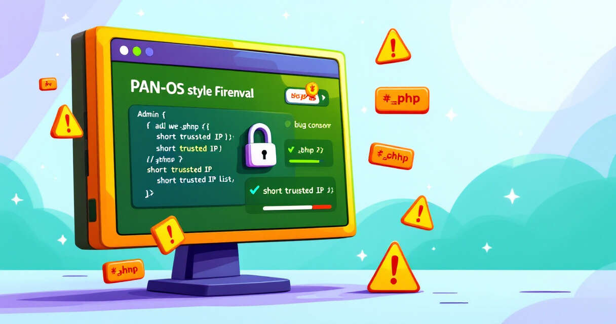 PAN-OS firewall with PHP2Shell warning illustration