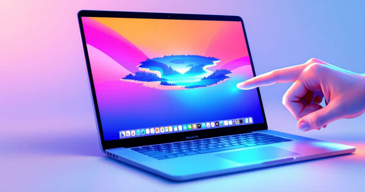 Illustration of a touchscreen MacBook Pro