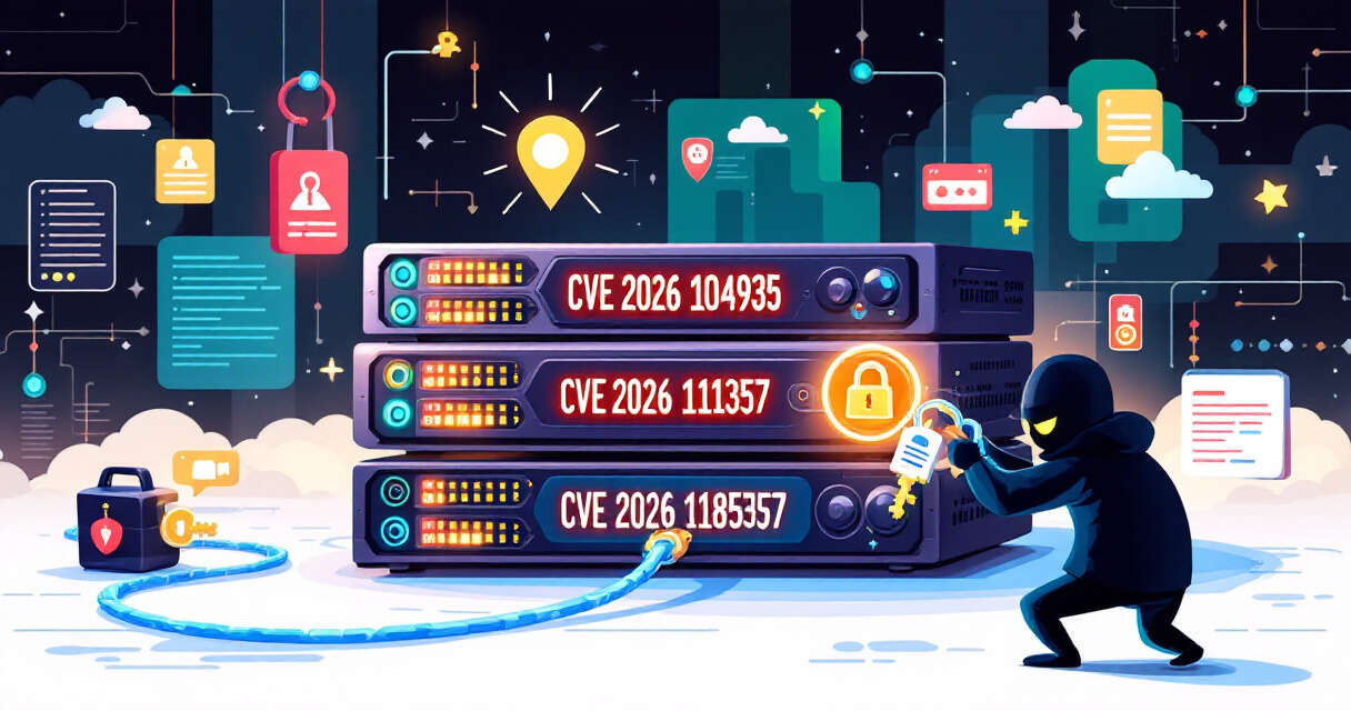 Cartoon illustration of VPN appliance and attacker extracting keys